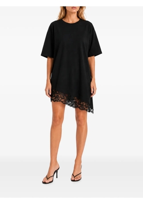 HAMZA Japan V2 lace-trim mini dress - Black