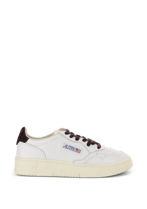 Autry velvet-trim leather sneakers - White