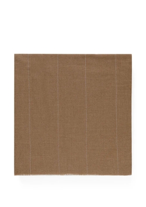 Peserico bead-embellished fringed scarf - Brown