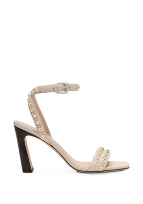 Stuart Weitzman Perry stud-embellished heeled sandals - Neutrals