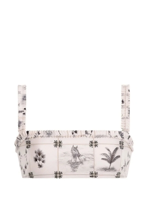 Agua By Agua Bendita Olmo Arena ruffle-trimmed bikini top - Neutrals