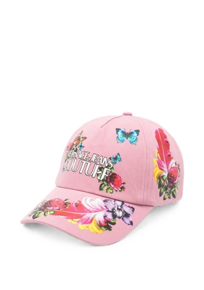 Versace Jeans Couture butterfly-print logo-patch baseball cap - Pink