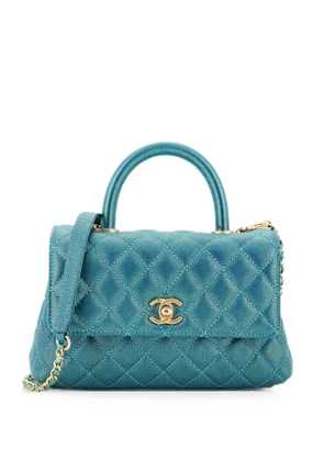 CHANEL Pre-Owned Coco Top Handle Bag Quilted Iridescent Caviar Mini satchel - Blue