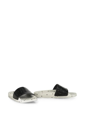 RED(V) Point d'Esprit open-toe sliders - Black