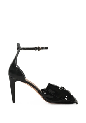 RED(V) patent-finish knotted sandals - Black