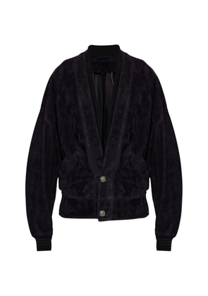 Versace button-up suede jacket - Blue