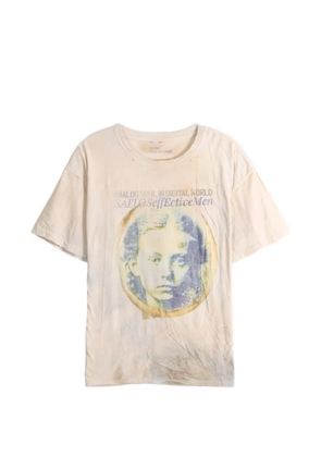 SAITOS Analog Soul graphic-print distressed T-shirt - Neutrals