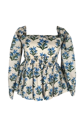 Agua By Agua Bendita Manzanilla floral-print top - Neutrals