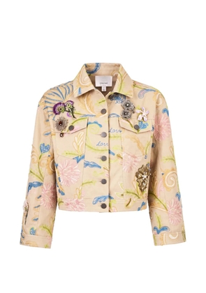 Cinq A Sept Addie embroidery-embellished cropped jacket - Neutrals