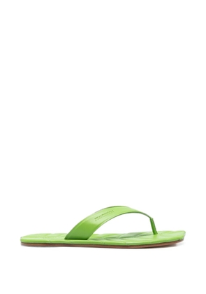 JW Anderson Leaf quilted leather flat sandals - Green