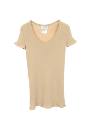 CHANEL Pre-Owned 1986-1988 ribbed T-shirt - Neutrals