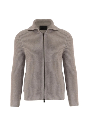 Tagliatore ribbed-knit zip-up sweater - Neutrals