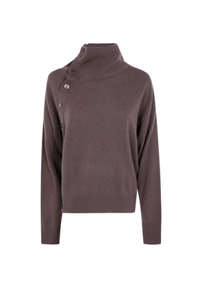 Seventy button-detail high-neck sweater - Brown