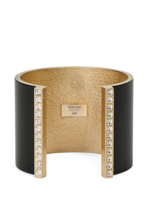 TOM FORD matte lacquered brass and crystal stones Fera cuff - Black