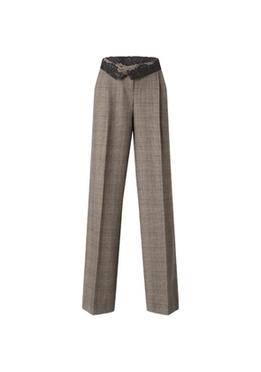 PINKO wide-leg check trousers - Neutrals