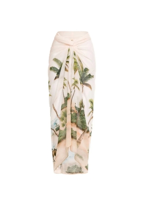 Agua By Agua Bendita Lavanda Arena printed pareo - Neutrals