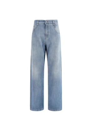 Ermanno Scervino chevron-pattern baggy jeans - Blue