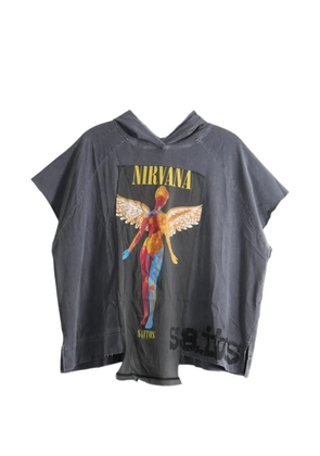 SAITOS x Nirvana graphic-print short-sleeve hoodie - Grey