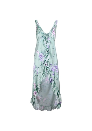 Aniye By floral-print ruffled midi dress - Green