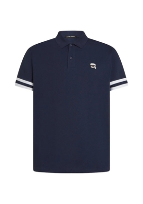 Karl Lagerfeld Ikon striped-sleeve polo shirt - Blue