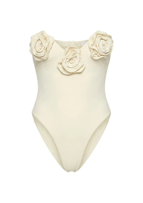 La Reveche Esra flower-appliqué swimsuit - Neutrals