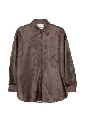 Alysi floral-print silk shirt - Brown