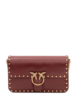 PINKO Baby Love One Slouchy studded shoulder bag - Red
