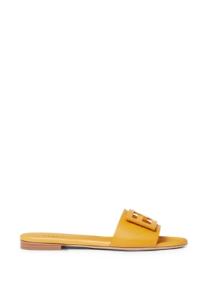 FENDI Baguette yellow leather slides