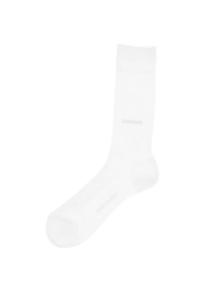 DSQUARED2 logo-embellishment ribbed socks - White