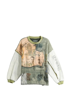 SAITOS layered-panel graphic-print sweatshirt - Green