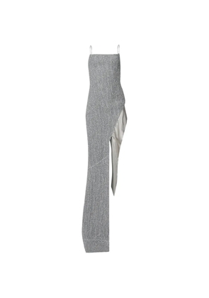 Burc Akyol Mila metallic-effect gown - Silver