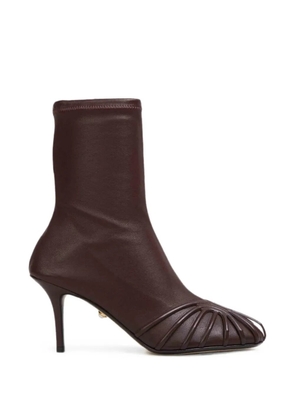 Alevì Karen fan-detail ankle boots - Brown