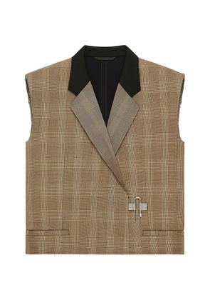 Givenchy Prince of Wales check sleeveless jacket - Brown