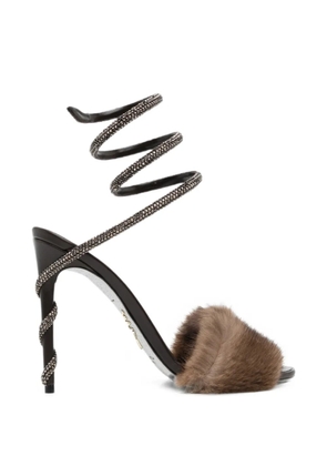 René Caovilla Margot crystal-embellished sandals - Brown