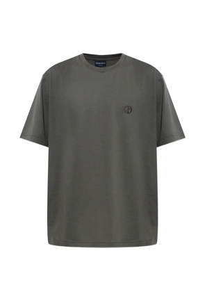 Giorgio Armani embroidered-logo T-shirt - Grey