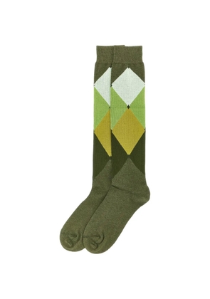 Ballantyne diamond-pattern cotton socks - Green