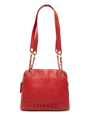 CHANEL Pre-Owned 1996-1997 Caviar Logo Chain shoulder bag - Red