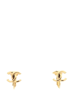 CHANEL Pre-Owned 1950-1970 CC Gold Plated Clip On Earrings costume earrings