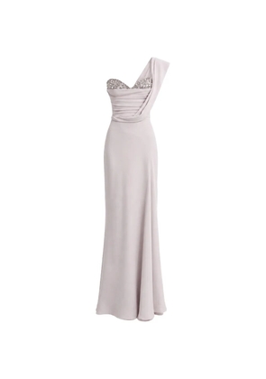 Gemy Maalouf crystal-embellished draped dress - Neutrals