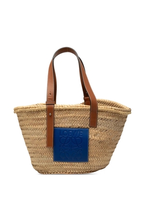 Loewe Pre-Owned 2019 Medium Raffia Anagram Basket tote bag - Neutrals