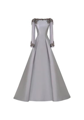 Gemy Maalouf beaded Mikado dress - Grey