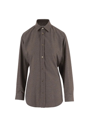 DARKPARK Anne checked press-stud shirt - Brown