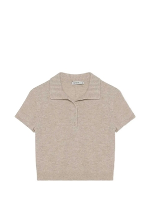 SIMKHAI Twila short-sleeve cashmere polo shirt - Grey