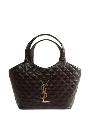 Saint Laurent Icare diamond-quilted leather tote bag - Brown