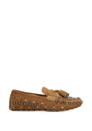 strategia shoes Mykonos studded tassel loafers - Brown