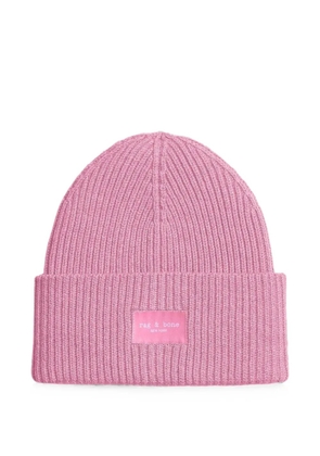 rag & bone Blake ribbed beanie hat - Pink