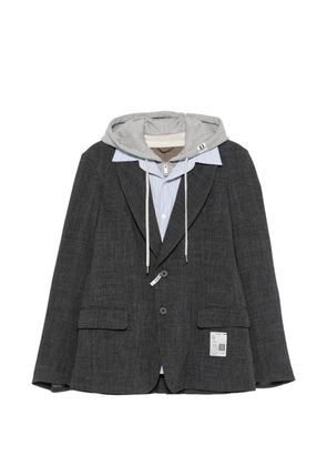 Maison MIHARA YASUHIRO layered hooded blazer - Grey