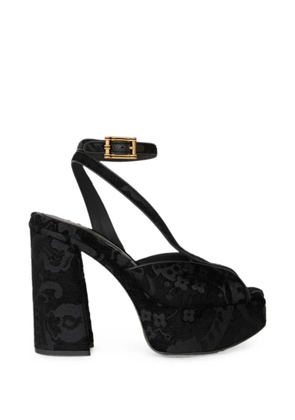 ETRO jacquard platform sandals with Paisley motif - Black
