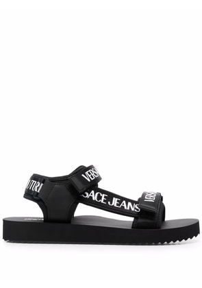 Versace Jeans Couture logo-print open-toe sandals - Black