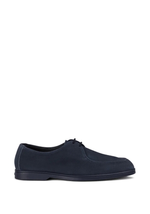 Doucal's suede apron-toe loafers shoes - Blue